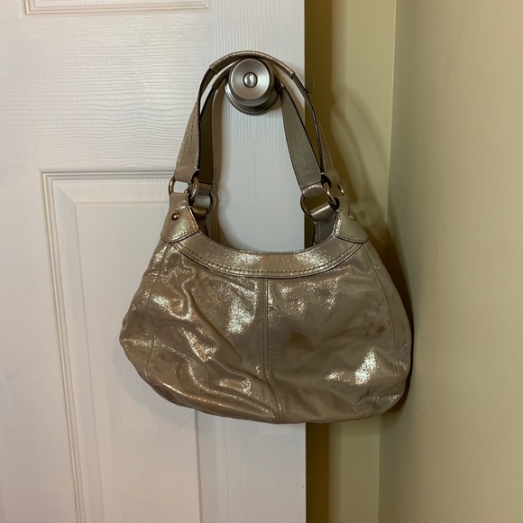 Coach Sparkly Silver Shoulder Purse - Picture 3 of 8